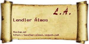 Lendler Álmos névjegykártya